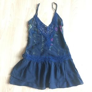 Free People Floral &a Lace Tunic